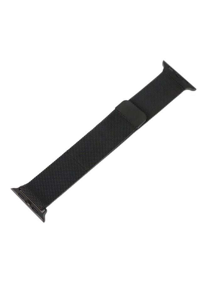 Milanese Loop Band Strap Compatible With Apple Watch 6 5 Stainless Steel 42 Mm 44 Mm Iwatch Series Bracelet Accessories Watchband Black