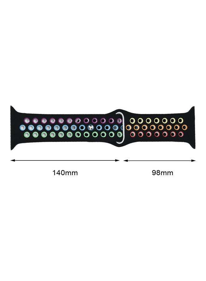 Generic - Silicone Watch Band Compatible With Apple Watch 42 Mm 44 Mm Sports Strap Replacement For Iwatch Series 1 2 3 4 5 Black - Image 1