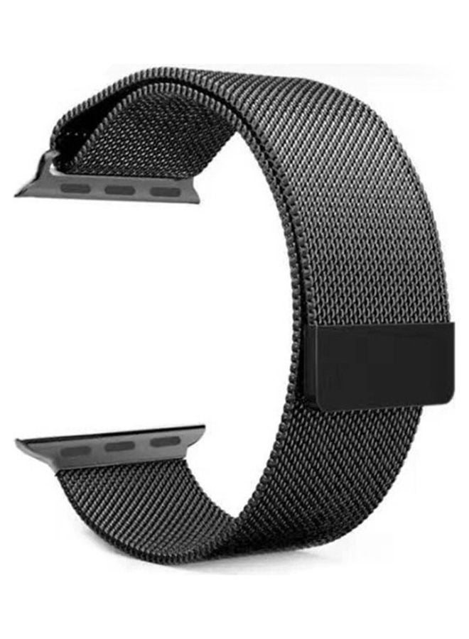 Milanese Loop Band Strap Compatible With Apple Watch 6 5 Stainless Steel 42 Mm 44 Mm Iwatch Series Bracelet Accessories Watchband Black