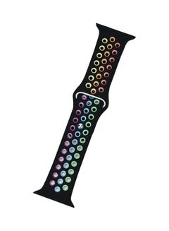Silicone Watch Band Compatible With Apple Watch 42 Mm 44 Mm Sports Strap Replacement For Iwatch Series 1 2 3 4 5 Black