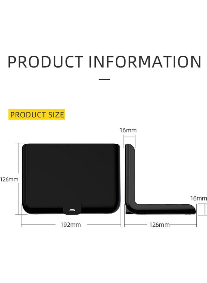Digital Alarm Clock With Wireless Chargings Led Time Temperature Black 17.5 x 12.5 x 12.6cm - Image 5