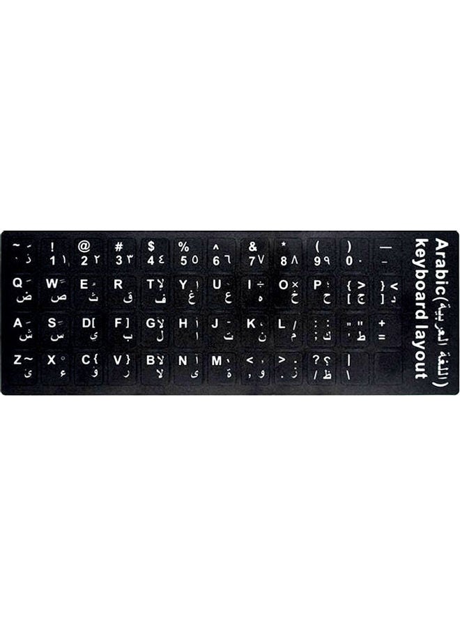 Generic - Arabic Replacement Keyboard Sticker With Big Letters Non-transparent Universal For Laptop Notebook Black 21.5 x 2 x 7.5cm - Image 1