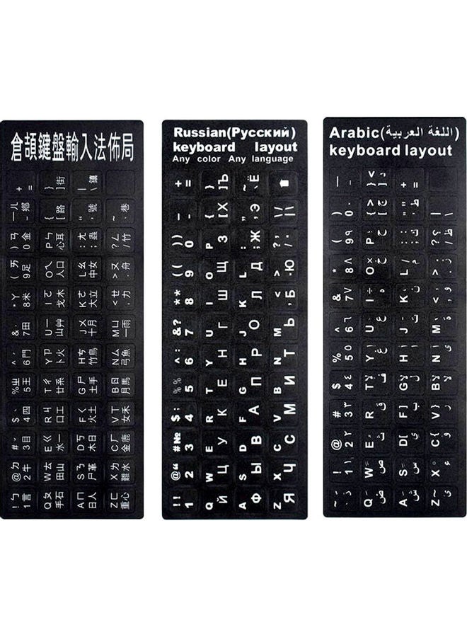 Generic - Arabic Replacement Keyboard Sticker With Big Letters Non-transparent Universal For Laptop Notebook Black 21.5 x 2 x 7.5cm - Image 1