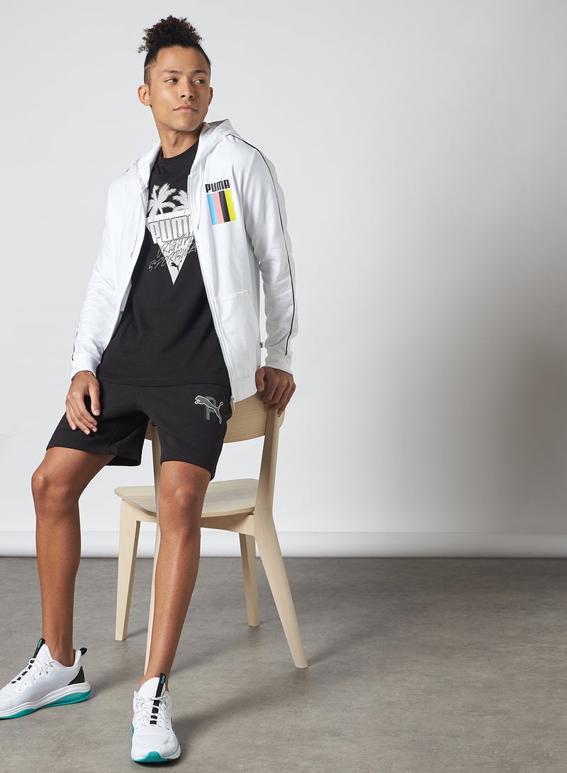 PUMA Side Logo Printed Training Shorts Black - Image 3