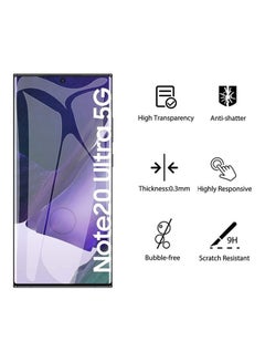 Glass Full Glue Screen Protector For Samsung Galaxy Note 20 Ultra 6D CURVED Black  - Image 2