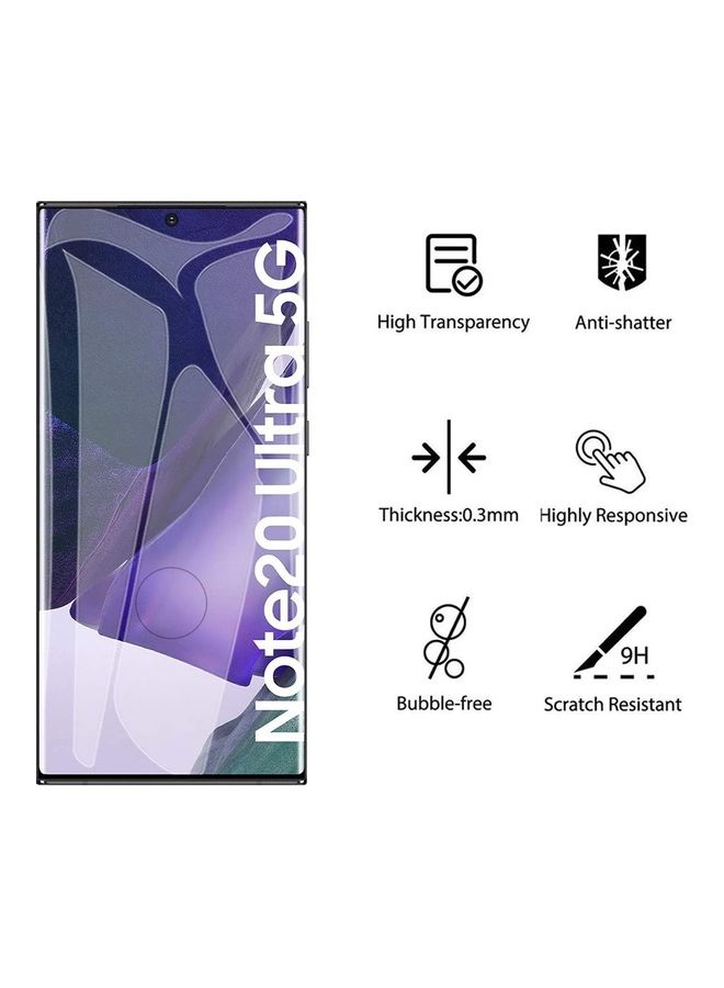 Glass Full Glue Screen Protector For Samsung Galaxy Note 20 Ultra 6D CURVED Black  - Image 2