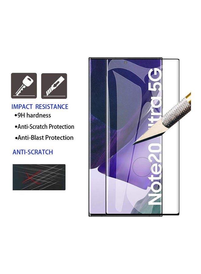 Glass Full Glue Screen Protector For Samsung Galaxy Note 20 Ultra 6D CURVED Black  - Image 3