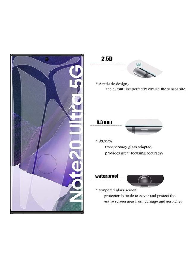Glass Full Glue Screen Protector For Samsung Galaxy Note 20 Ultra 6D CURVED Black  - Image 4