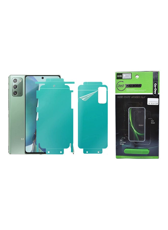 جو-ديز لاصقة حماية للشاشة 2 في 1 من زجاج النانو بتغطية كاملة لهاتف سامسونج جالاكسي نوت 20 شفاف - Image 1