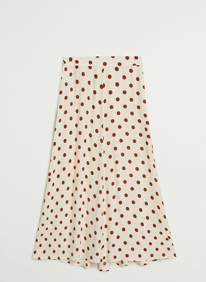 MANGO - Dotted Printed Maxi Skirt Ecru - Image 1