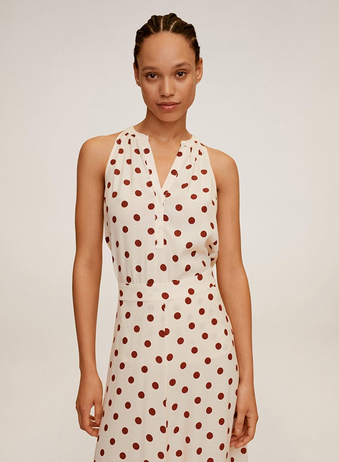MANGO - Dotted Printed Maxi Skirt Ecru - Image 1
