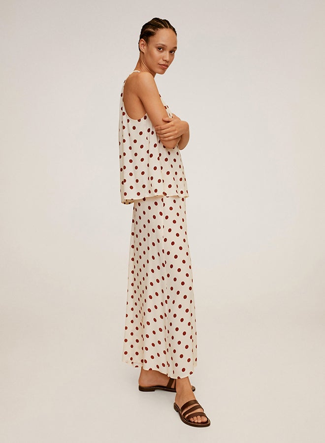 MANGO - Dotted Printed Maxi Skirt Ecru - Image 1
