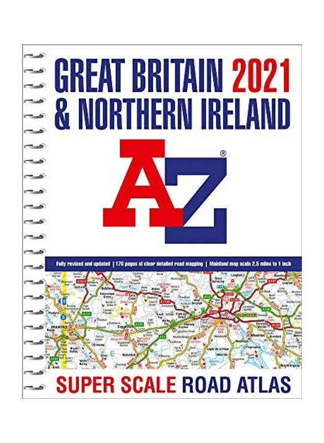 Great Britain A-Z Super Scale Road Atlas 2021 (A3 Spiral) paperback english - Image 1