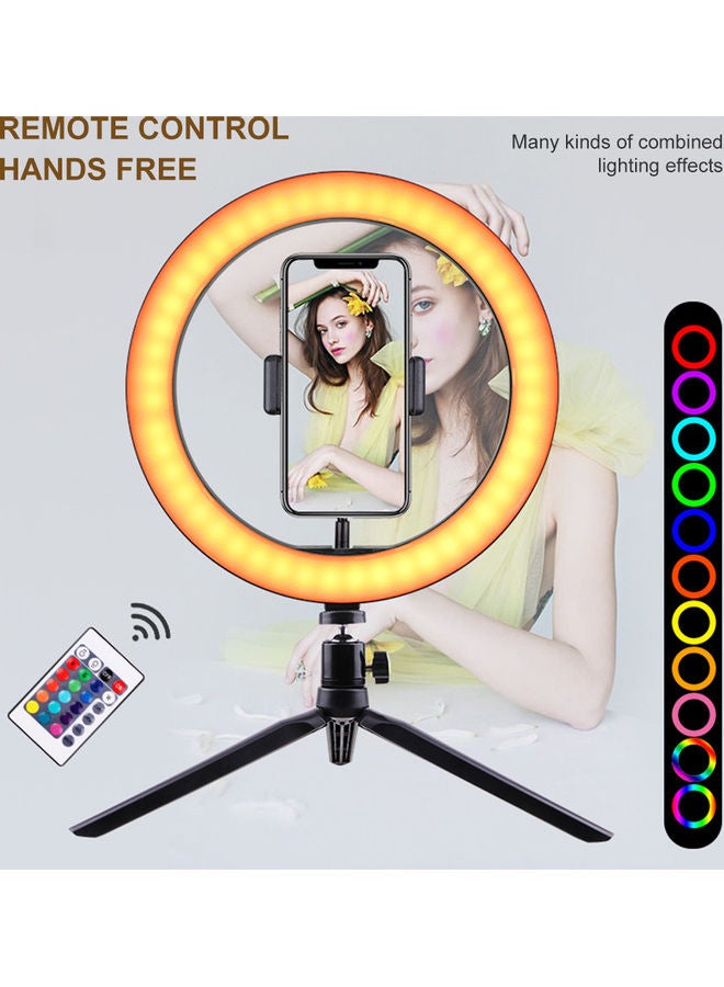 RGB Bluetooth Selfie Ring-Light With Mobile Holder MultiColour 32.5x4x28.5cm - Image 2