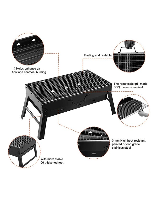 Generic - Portable BBQ Charcoal Grill Black 36X10.5X28cm - Image 1