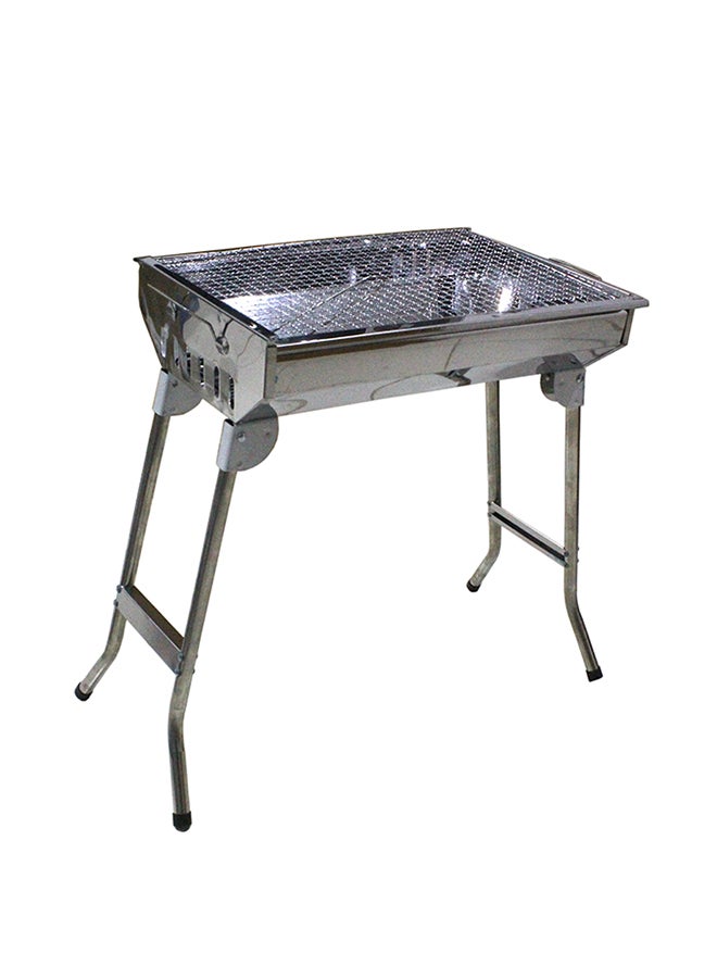 بيكي شواية فحم مصنوعة من الستانلس ستيل بتصميم محمول وقابل لتعديل الارتفاع أسود 60x48x34سم - Image 1