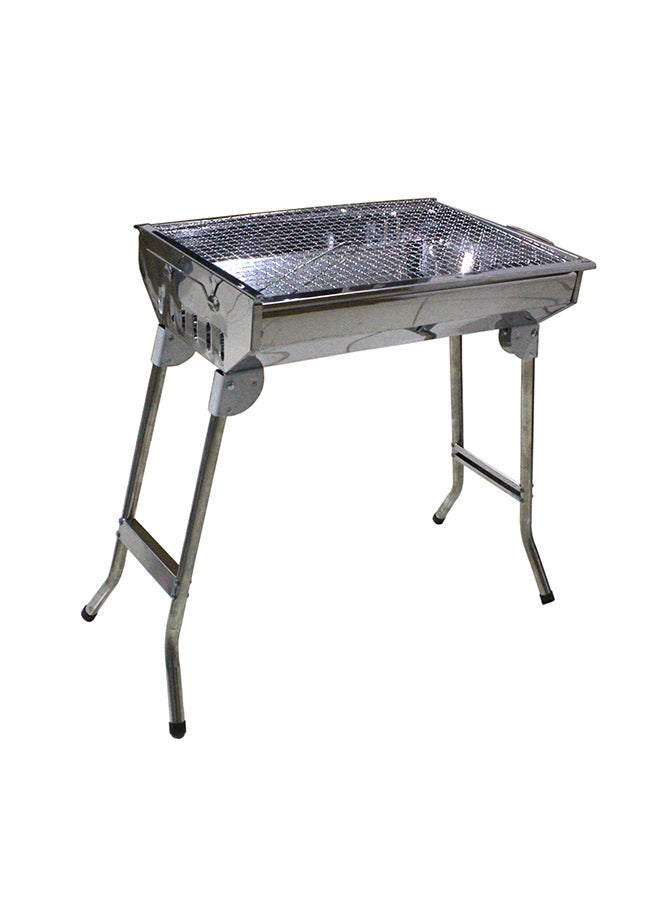 بيكي شواية فحم مصنوعة من الستانلس ستيل بتصميم محمول وقابل لتعديل الارتفاع أسود 60x48x34سم - Image 2