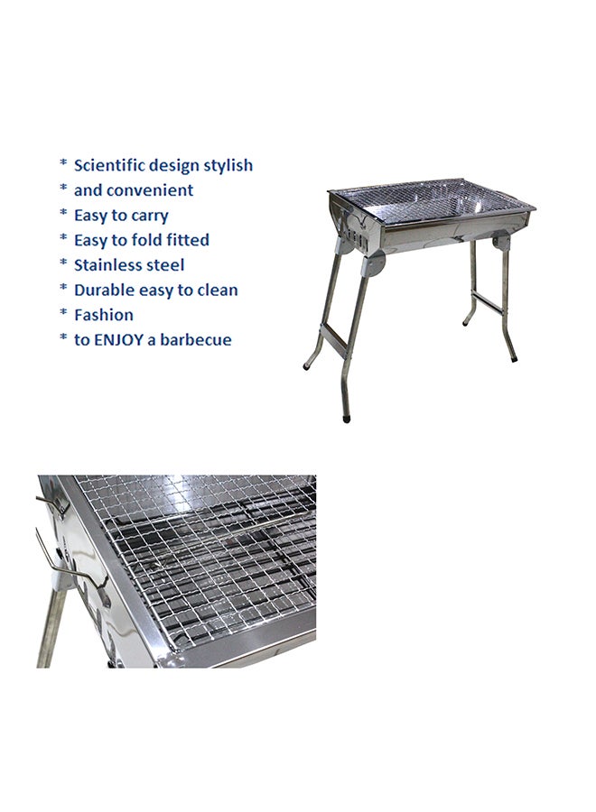 بيكي شواية فحم مصنوعة من الستانلس ستيل بتصميم محمول وقابل لتعديل الارتفاع أسود 60x48x34سم - Image 3