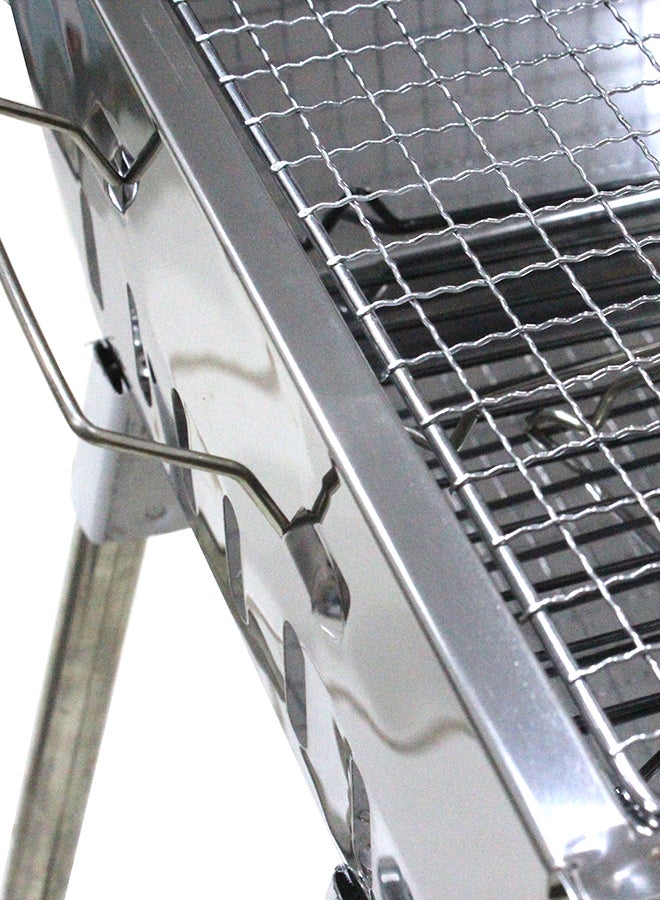 بيكي شواية فحم مصنوعة من الستانلس ستيل بتصميم محمول وقابل لتعديل الارتفاع أسود 60x48x34سم - Image 5