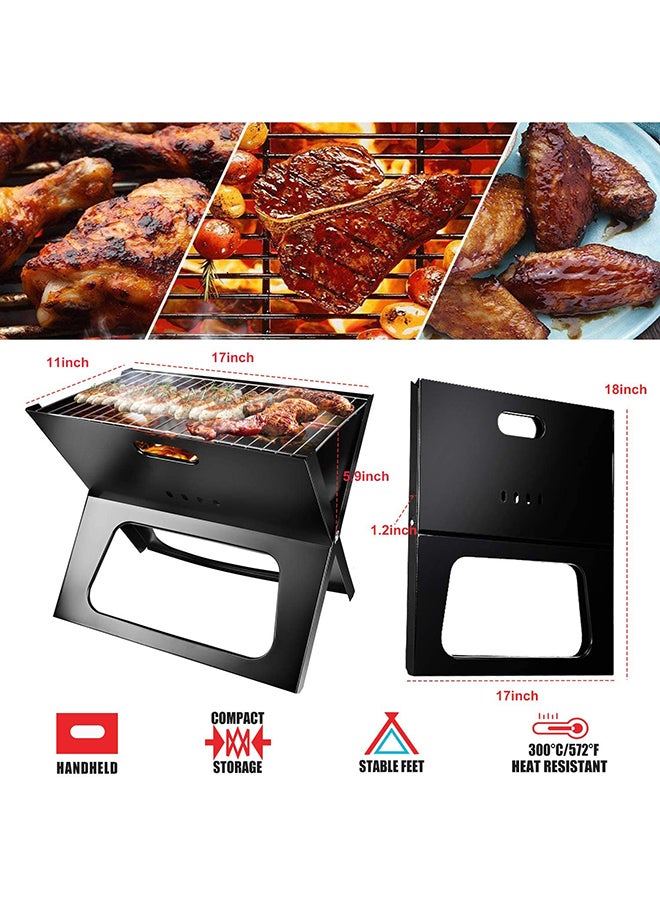 Biki - Portable BBQ Charcoal Grill Black 48x31x40cm - Image 1