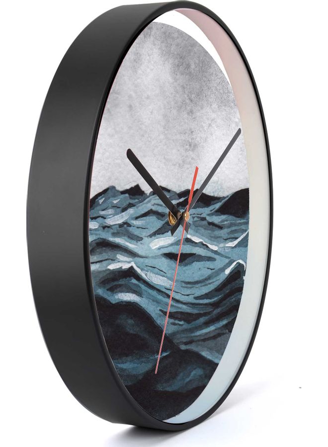 LOWHA Ocean Dark Decorative Wall Clock Black 30x30cm  - Image 2