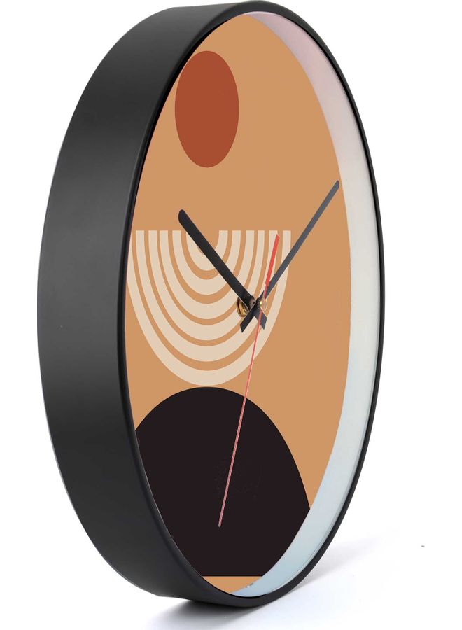 لوحة ساعة حائط للديكور بطبعة تجريدية أسود 30x30سم - Image 2