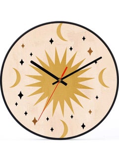LOWHA Sun Moon Decorative Wall Clock Black 30x30cm  - Image 1