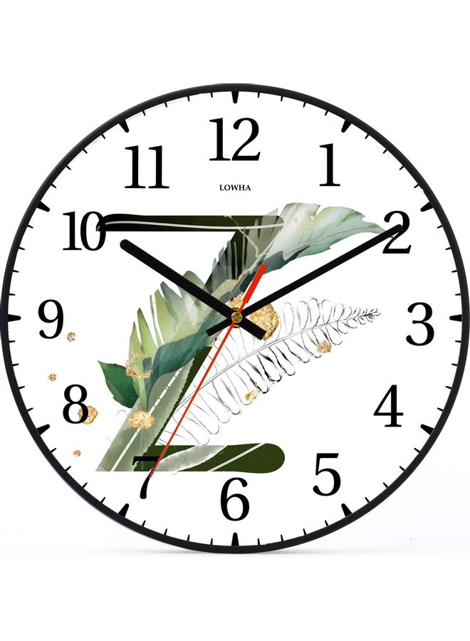 LOWHA - Z Letter Decorative Wall Clock Black 30x30cm - Image 1