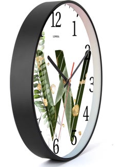 LOWHA W Letter Decorative Wall Clock Black 30x30cm  - Image 2