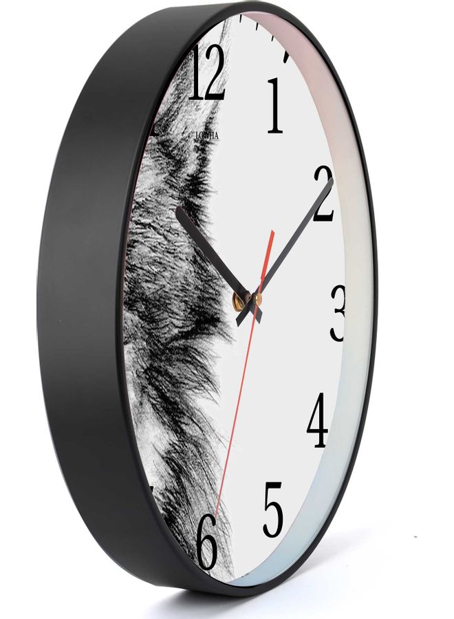 LOWHA Wolf Decorative Wall Clock Black 30x30cm  - Image 2