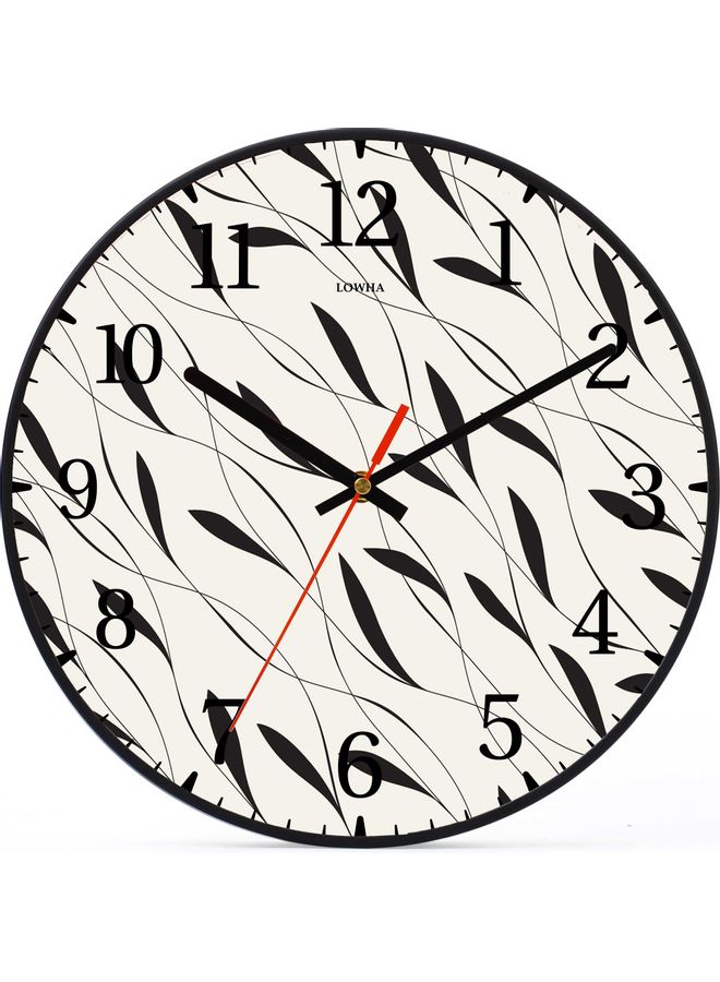 LOWHA Wave Grass Decorative Wall Clock Black 30x30cm  - Image 2