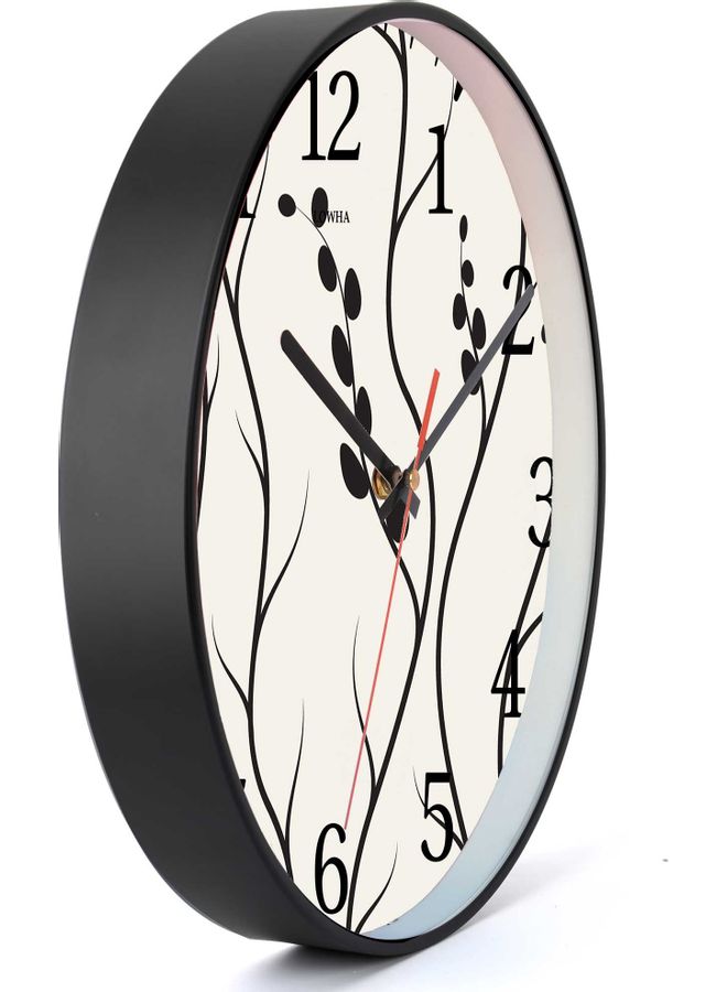 LOWHA - Wave Grass Decorative Wall Clock Black 30x30cm - Image 1