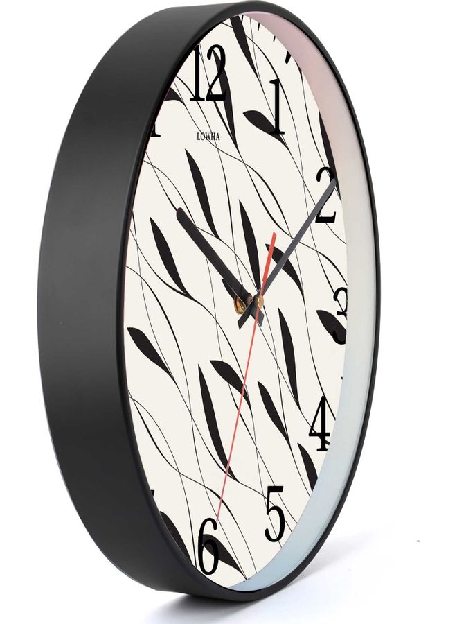 LOWHA Wave Grass Decorative Wall Clock Black 30x30cm  - Image 3