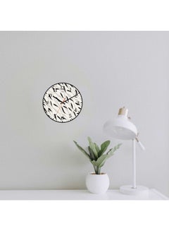 لوحة ساعة حائط للديكور بطبعة عشب مموج أسود 30x30سم  - Image 1