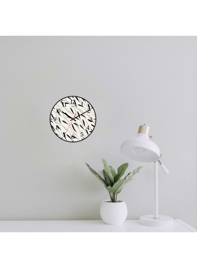 LOWHA Wave Grass Decorative Wall Clock Black 30x30cm  - Image 1
