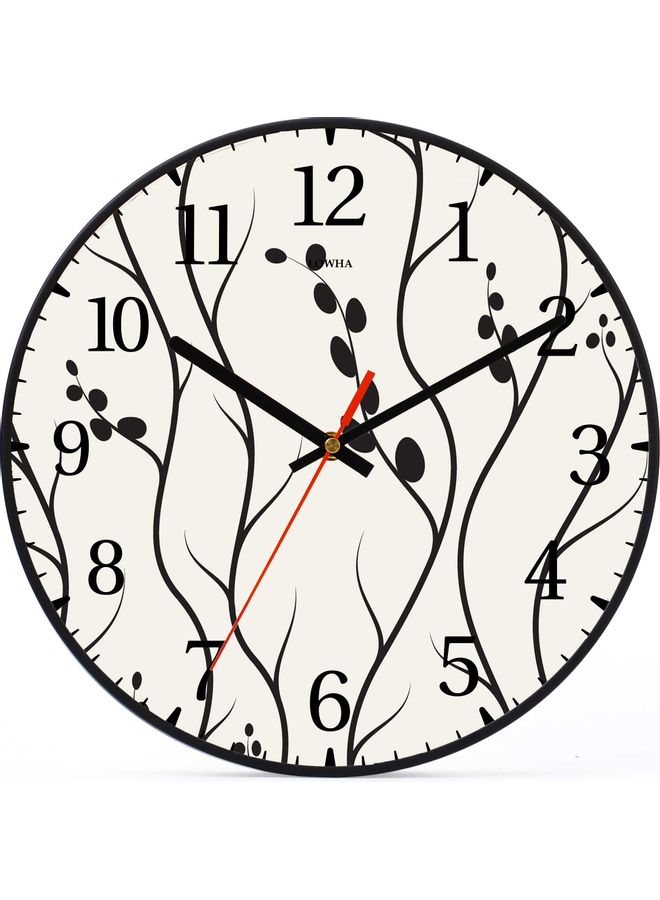 LOWHA - Wave Grass Decorative Wall Clock Black 30x30cm - Image 1