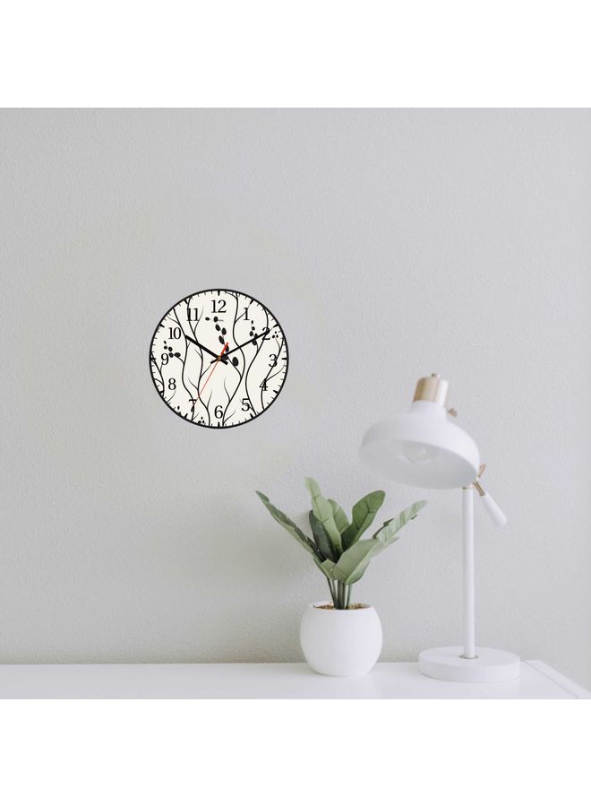 LOWHA - Wave Grass Decorative Wall Clock Black 30x30cm - Image 1