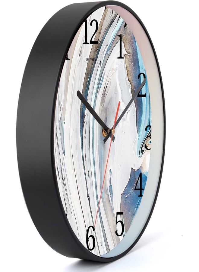 LOWHA Water Ink Decorative Wall Clock Black 30x30cm - Image 2