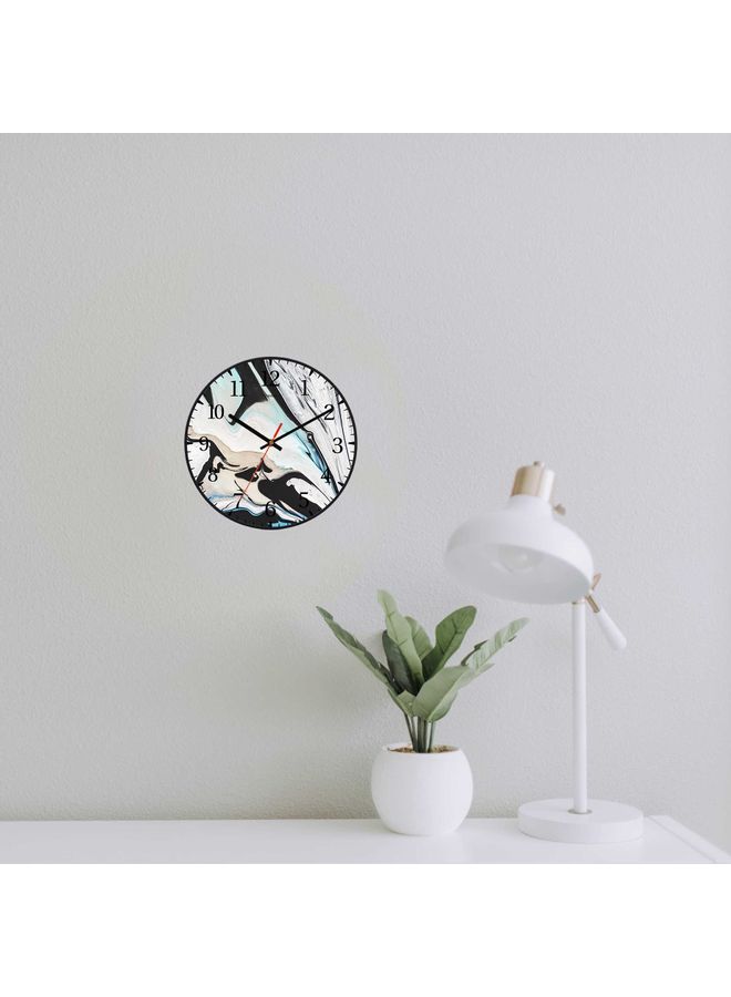 LOWHA Water Ink Decorative Wall Clock Black 30x30cm - Image 3