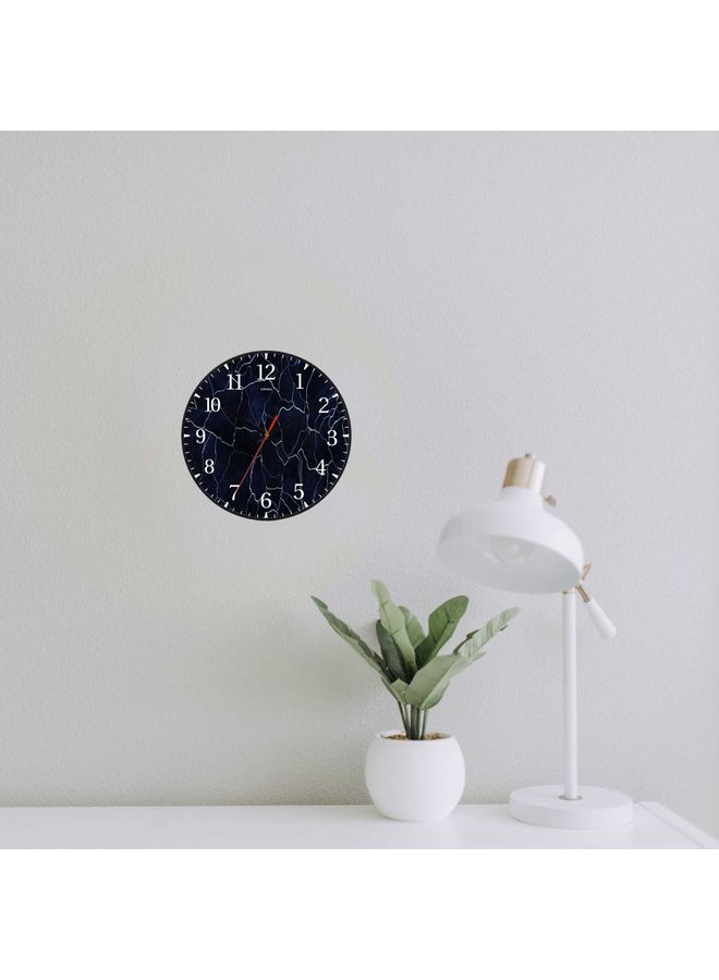 LOWHA - Marble Decorative Wall Clock Battery Operated Black 30x30cm - Image 1