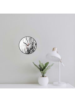 LOWHA Marble Decorative Wall Clock Battery Operated Black 30x30cm  - Image 2