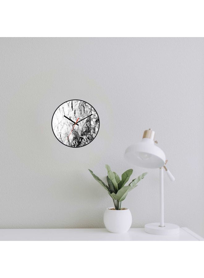 LOWHA - Marble Decorative Wall Clock Battery Operated Black 30x30cm - Image 1