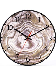 LOWHA Marble Decorative Wall Clock Battery Operated Black 30x30cm  - Image 1