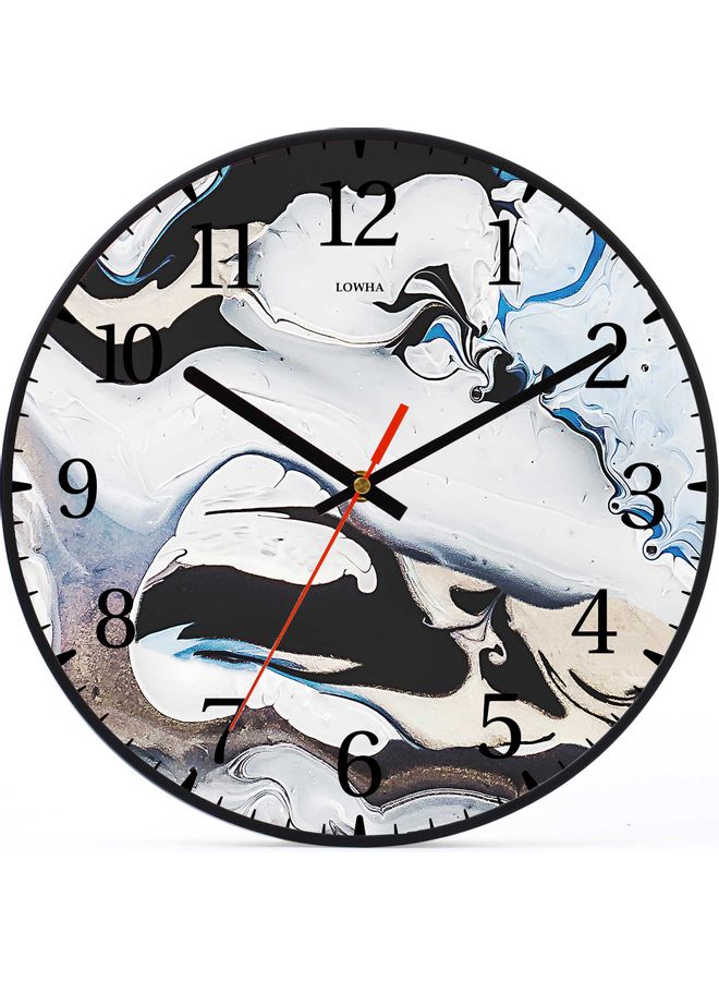 LOWHA Liquid Ink Decorative Wall Clock Black 30x30cm - Image 1