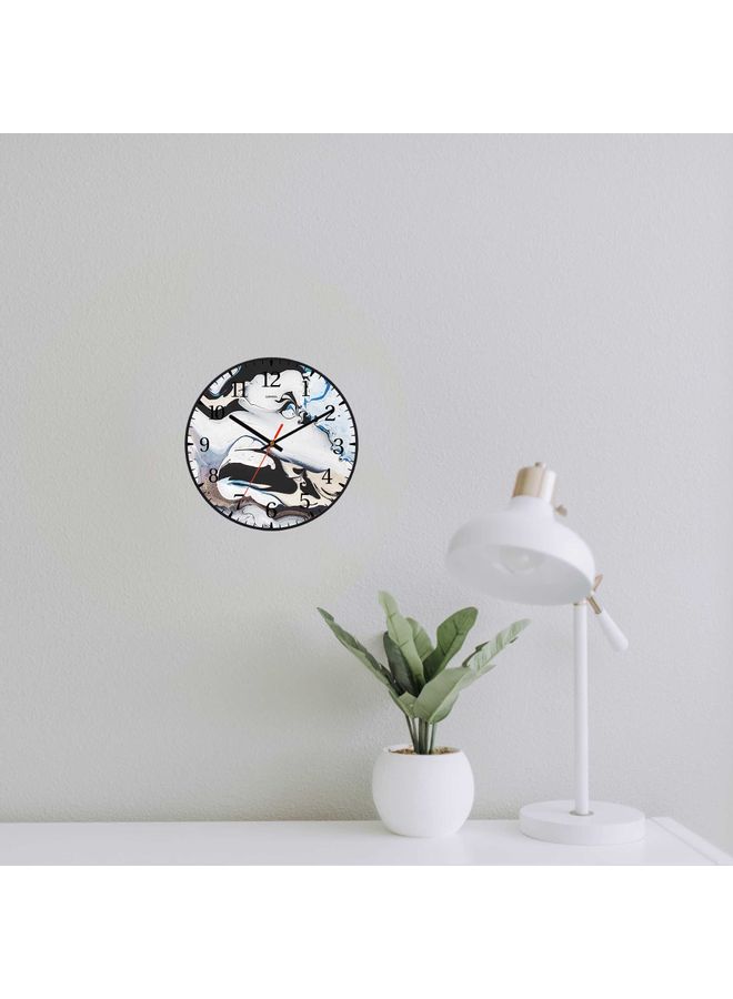 LOWHA Liquid Ink Decorative Wall Clock Black 30x30cm - Image 2