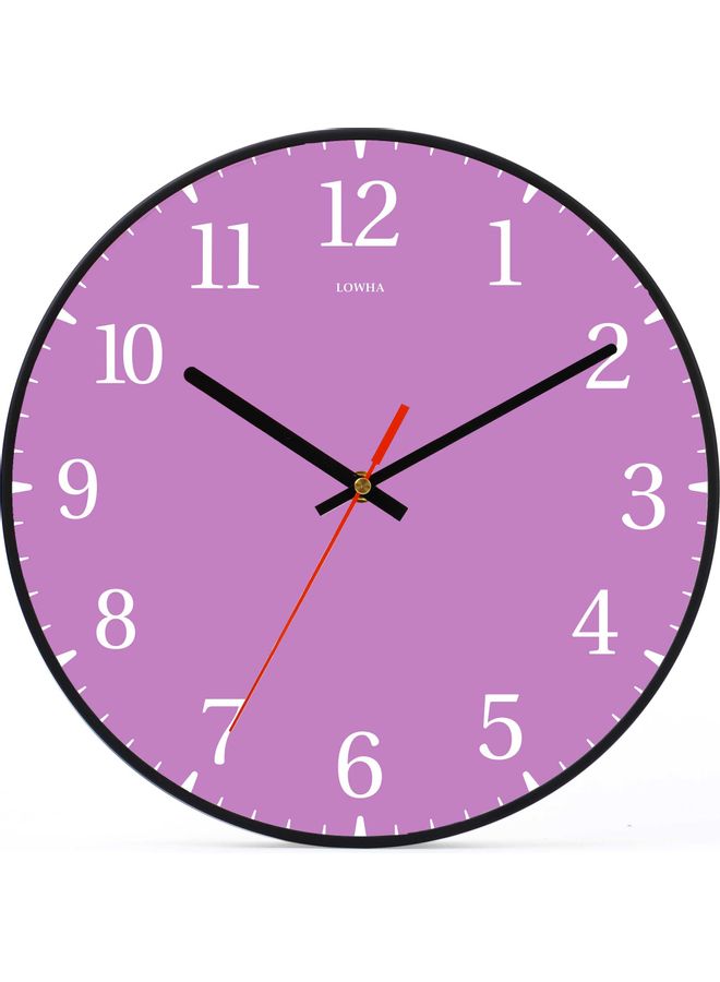 LOWHA - Light Decorative Wall Clock Battery Operated Black 30x30cm - Image 1