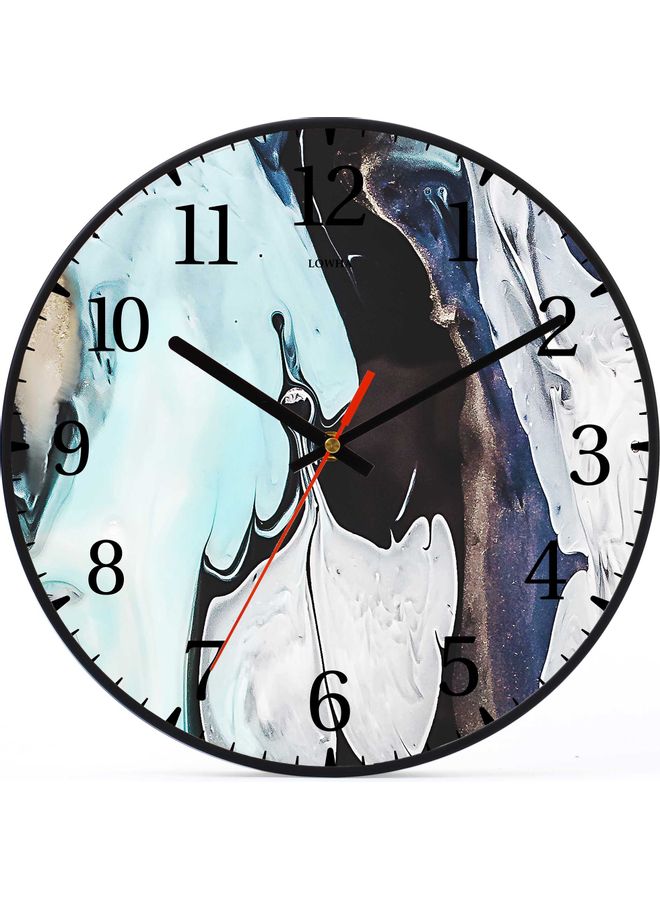 LOWHA Lequid Ink  Decorative Wall Clock Battery Operated Black 30x30cm - Image 1