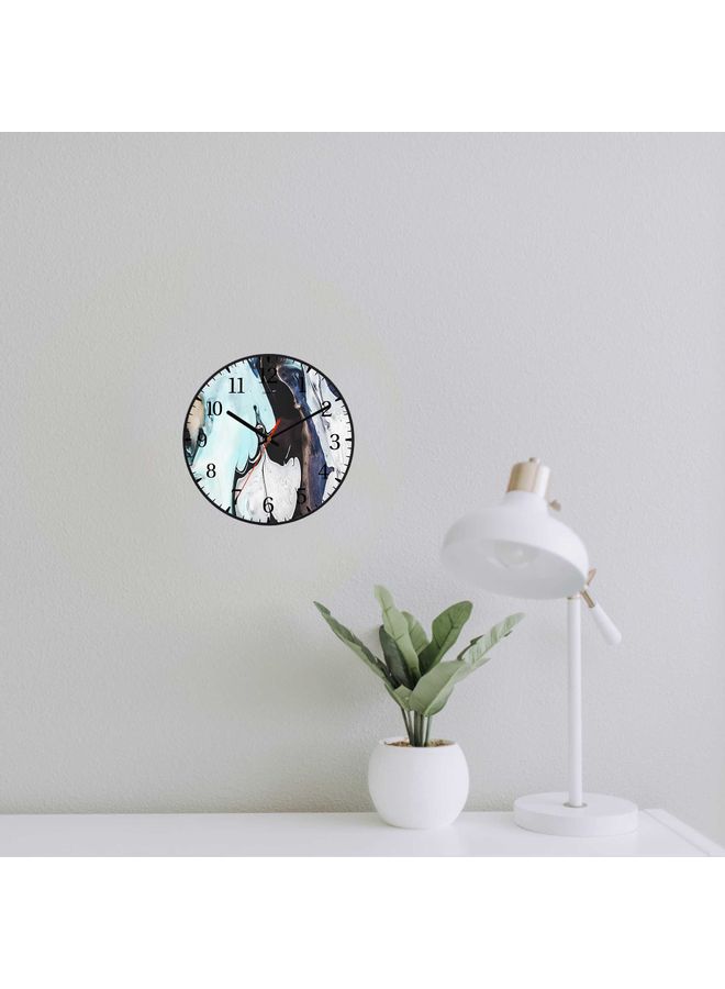 LOWHA Lequid Ink  Decorative Wall Clock Battery Operated Black 30x30cm - Image 2