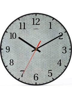 لوحة ساعة حائط للديكور بطبعة جلد وتعمل ببطارية أسود 30x30سم  - Image 1