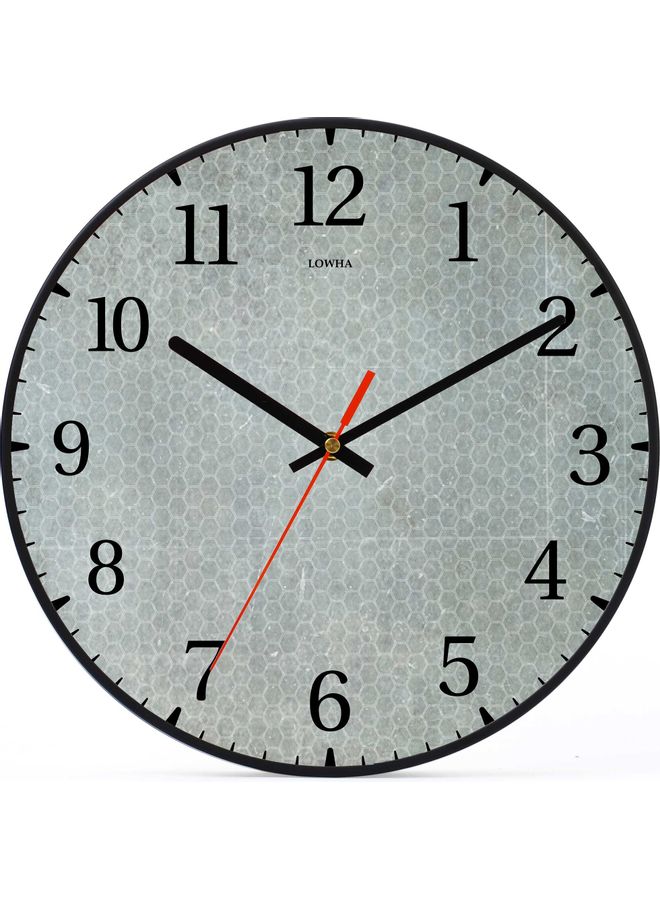 LOWHA Leater Decorative Wall Clock Battery Operated Black 30x30cm  - Image 1